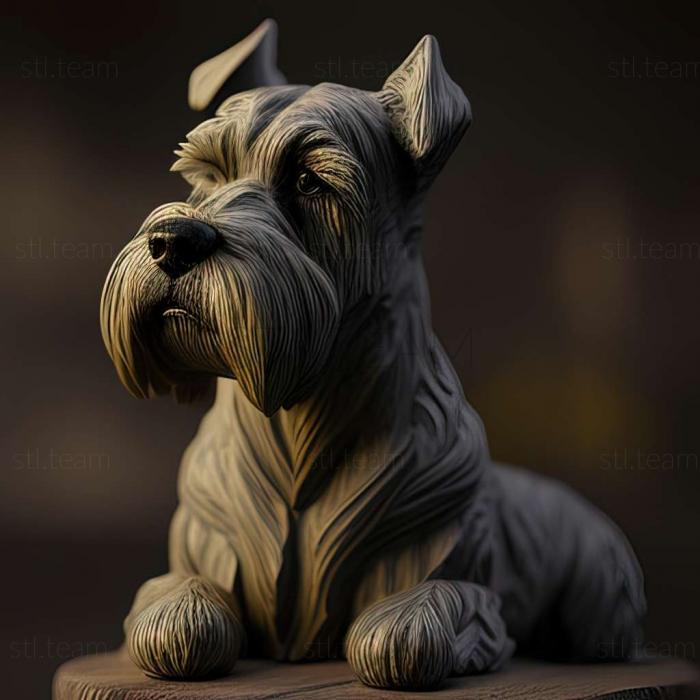 3D model Zwergschnauzer dog (STL)